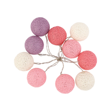 Pink and white purple cotton thread ball lights led lights christmas decoration